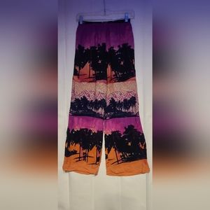 Womens vintage tropical casual pants XS